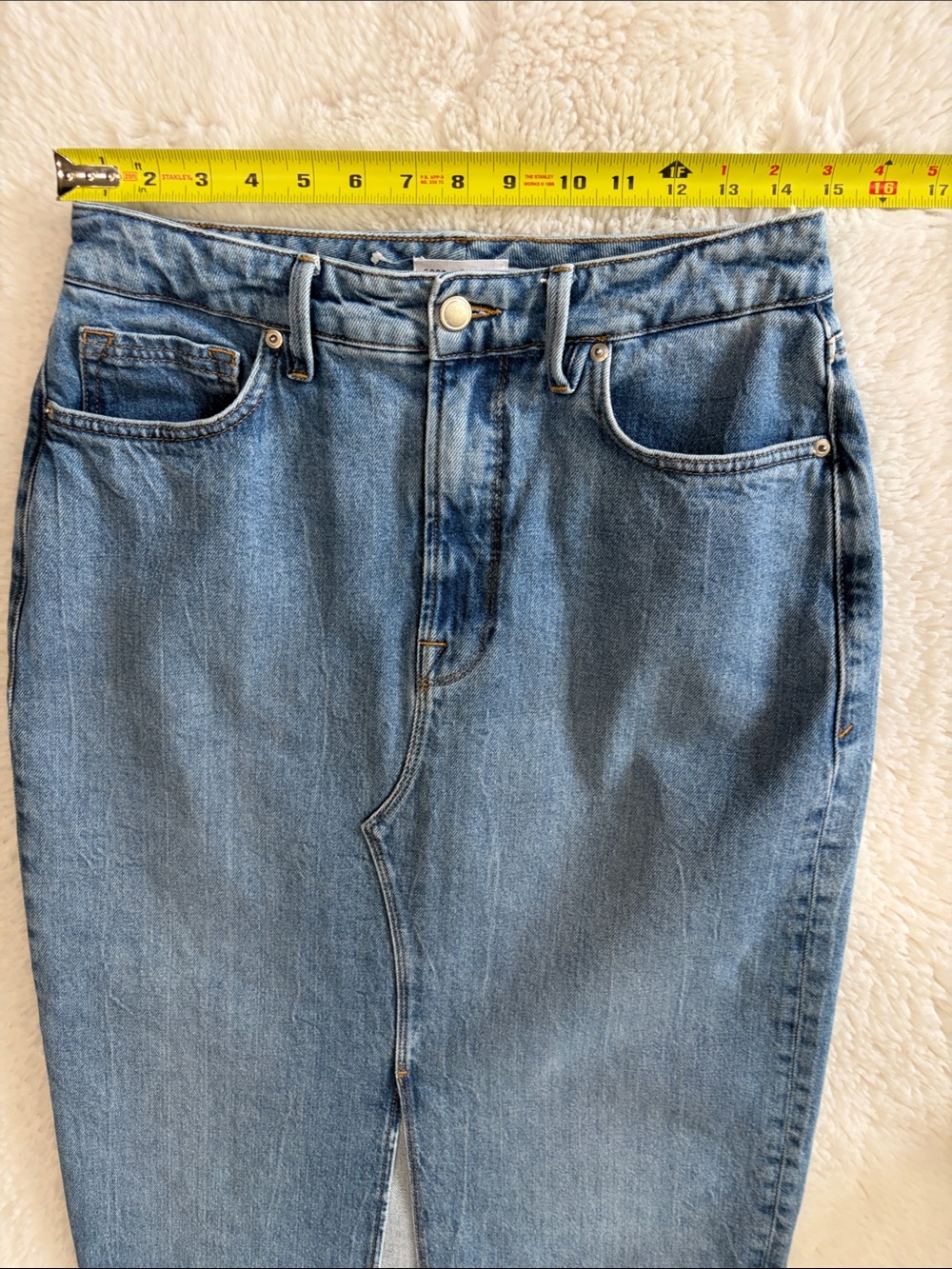 Good American ,Front Maxi,Size 8/29, High-Waist Blue Denim Pencil Skirt Jeans - Picture 9 of 17